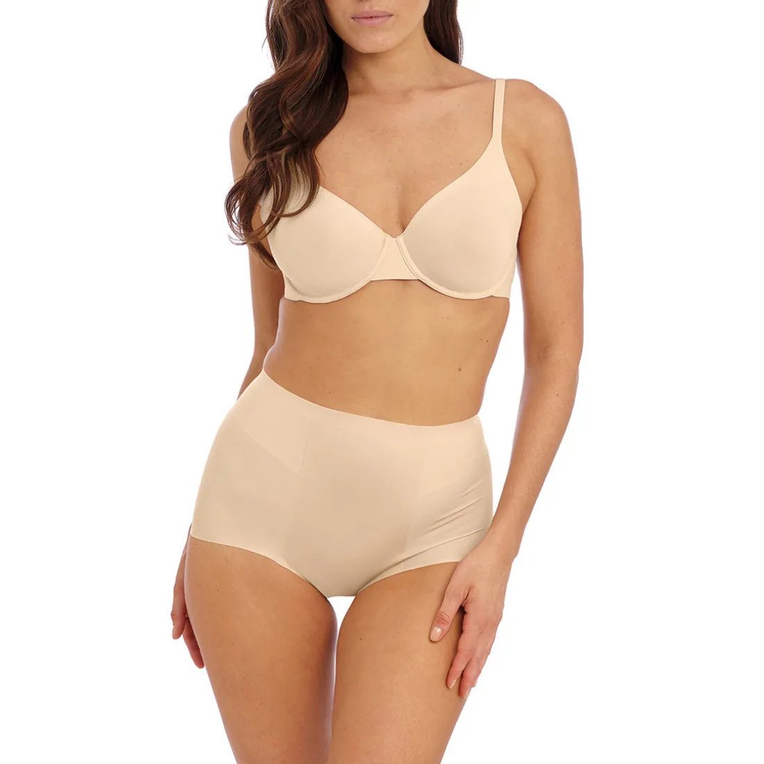 Culotte gainante taille haute - Beige en nylon