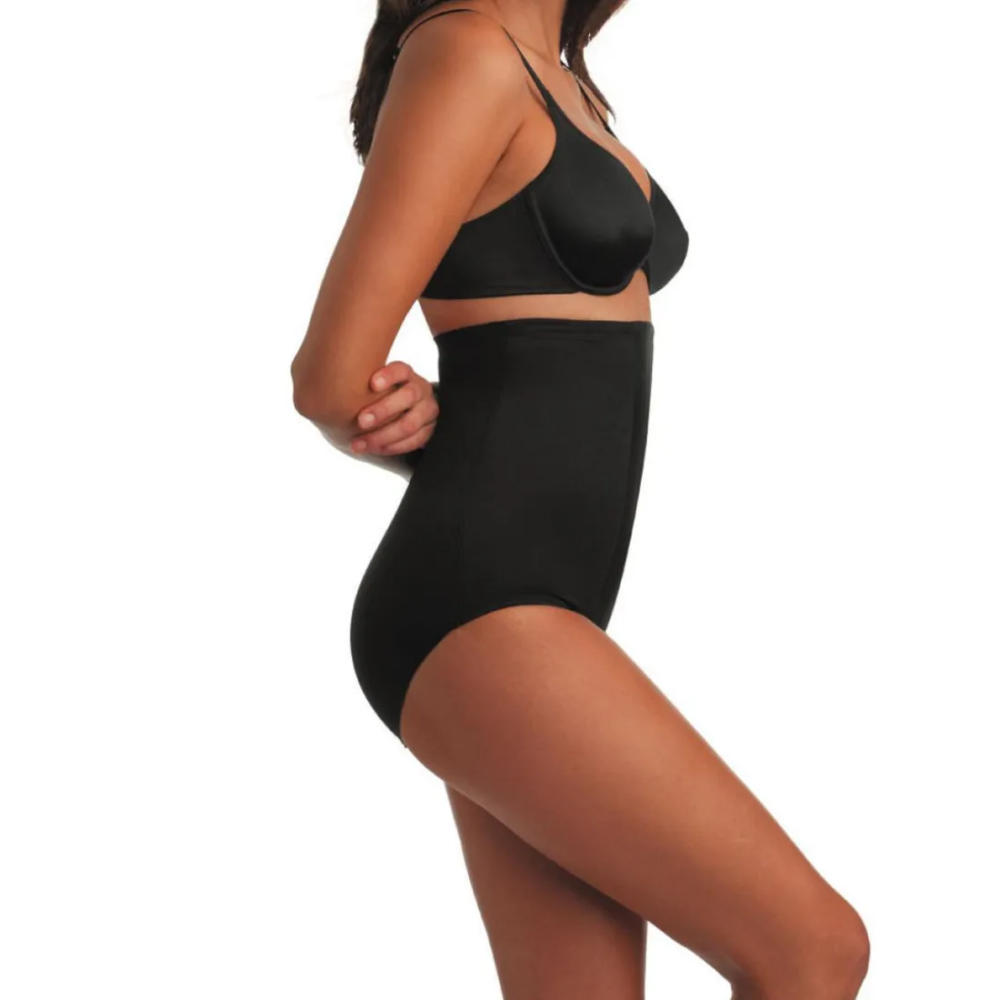 Culotte haute gainante - Noire en nylon
