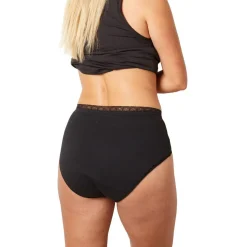 Culotte Haute Menstruelle Noire en coton