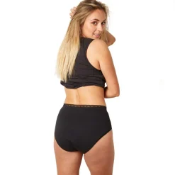 Culotte Haute Menstruelle Noire en coton
