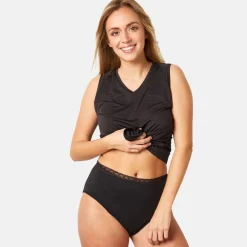 Culotte Haute Menstruelle Noire en coton