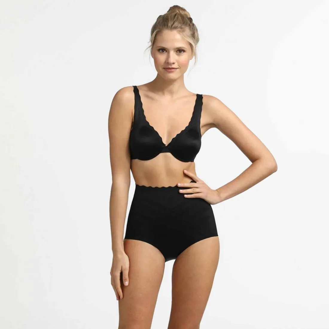 Culotte haute Noire effet sculptant en microfibre femme - Beauty Lift DIM
