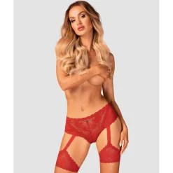 Culotte jarretières Belovya XS/S - Rouge Obsessive