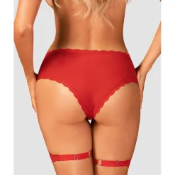 Culotte jarretières Belovya XS/S - Rouge Obsessive