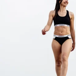 Culotte Menstruelle de sport - Flux moyen -a n°8 noir en nylon