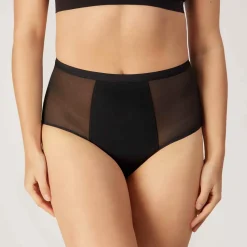 Culotte Menstruelle Taille Haute flux léger et moyen Flux Undies noir