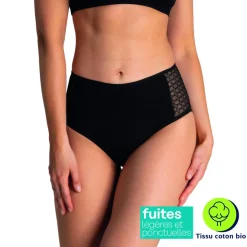 Culotte pour fuites urinairesecret Athena noir en coton