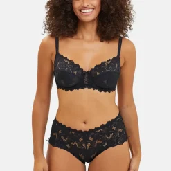 Culotte shorty en dentelle Noir