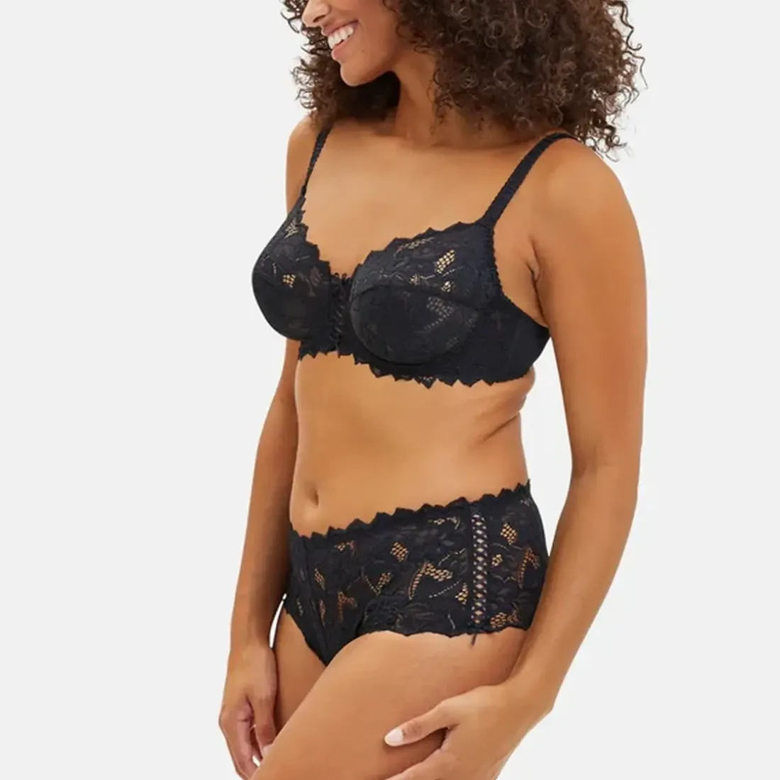 Culotte shorty en dentelle Noir