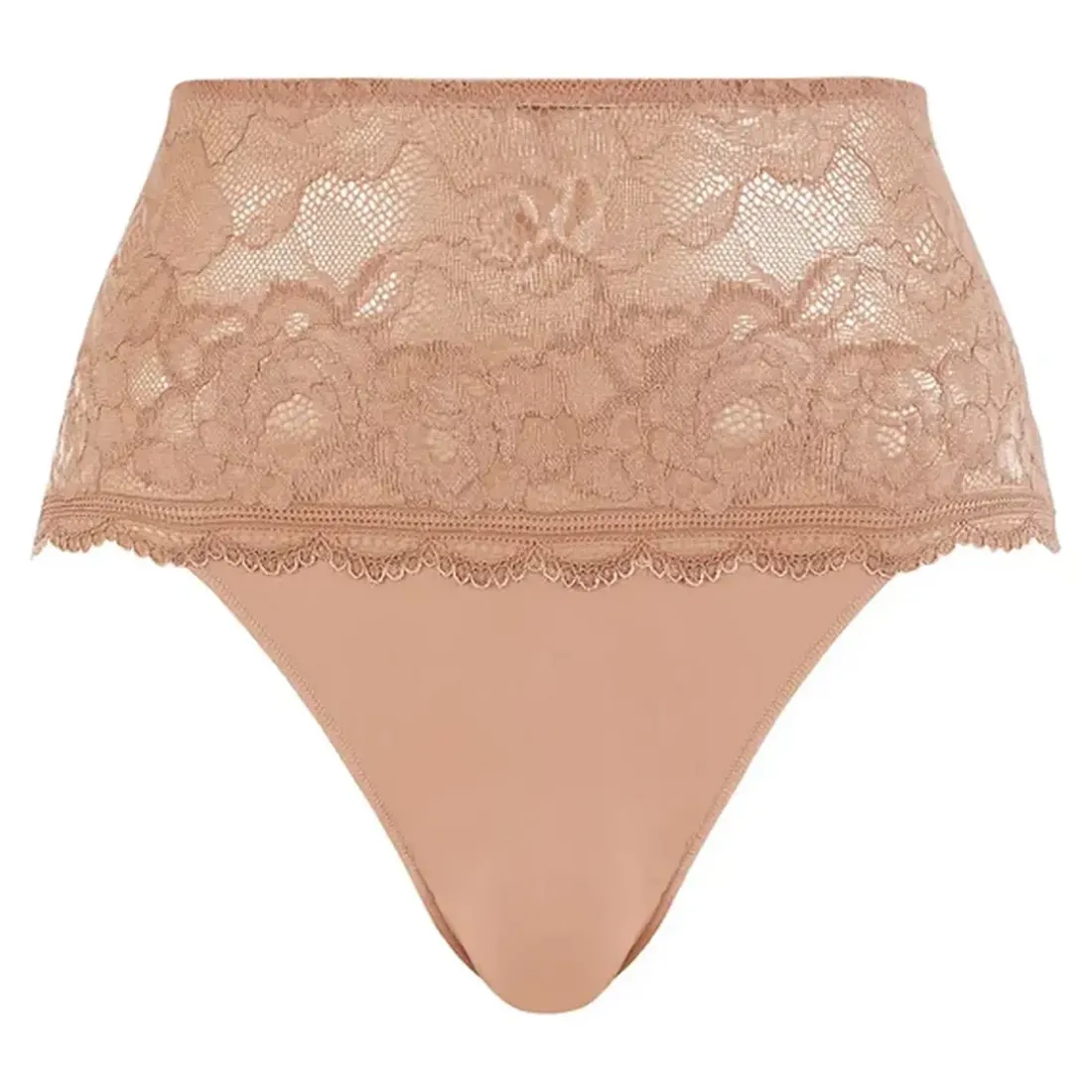 Culotte taille haute beige