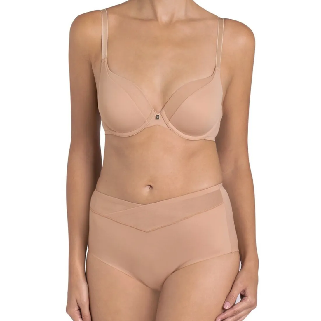 Culotte taille haute beige