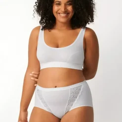 Culotte taille haute blanche sloggi Chic Maxi WHITE en coton