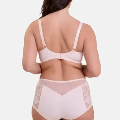 Culotte taille haute détails en dentelle - Rose