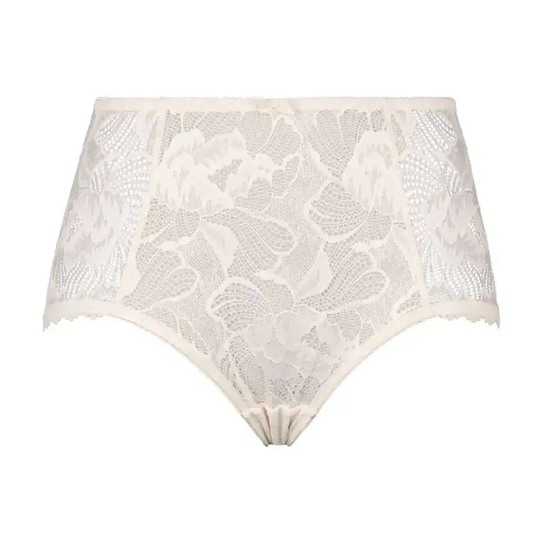 Culotte taille haute détails en dentelle - Rose