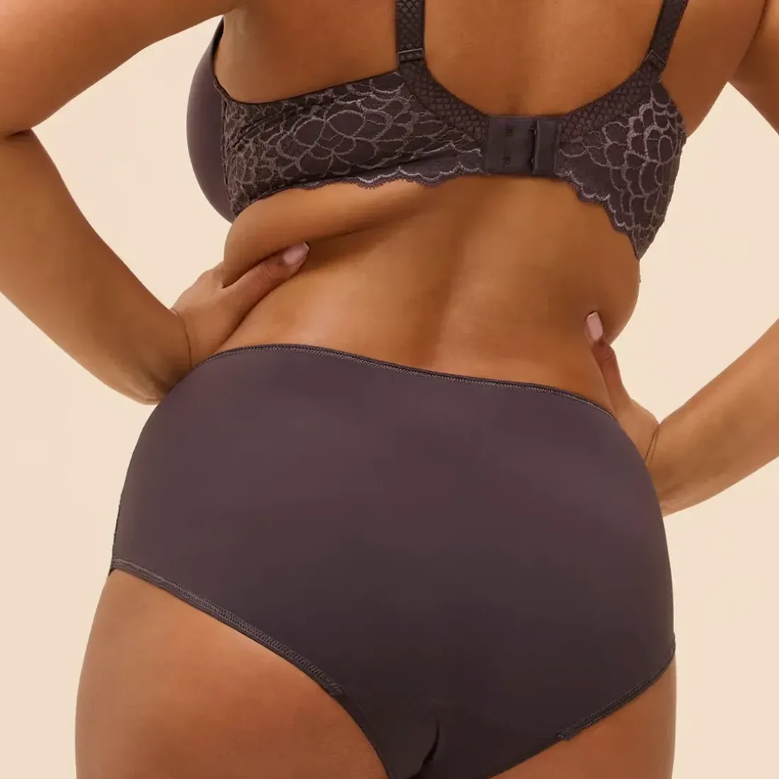 Culotte taille haute gris