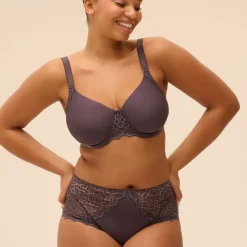 Culotte taille haute gris