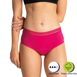 Culotte taille haute pour les règles en coton