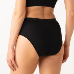 Culotte taille haute pour les règles femme Athena noir en coton