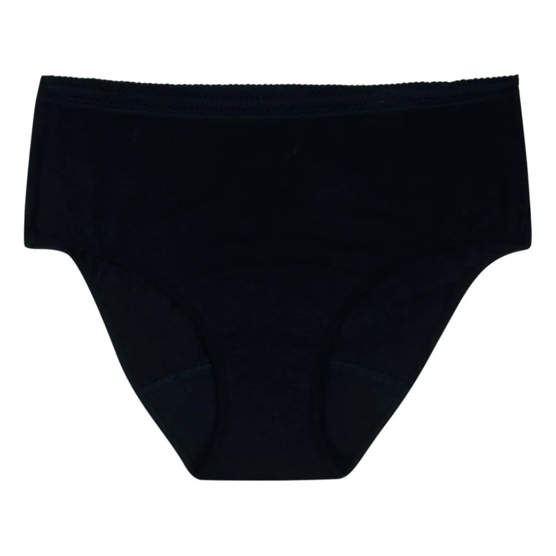 Culotte taille haute pour les règles femme Athena noir en coton