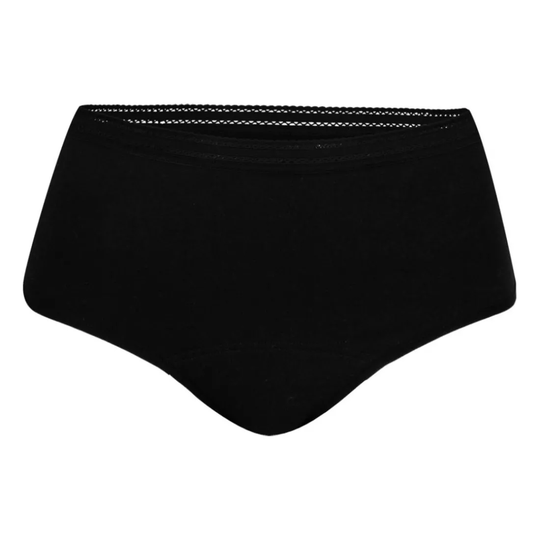 Culotte taille haute pour les règles femme Athena noir en coton
