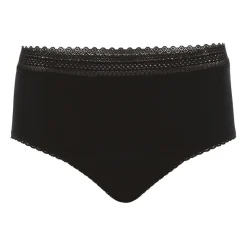 Culotte taille haute pour les règles noir en coton