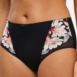 Culotte taille haute Rosa Fantaisie Aquarelle Florale Noire
