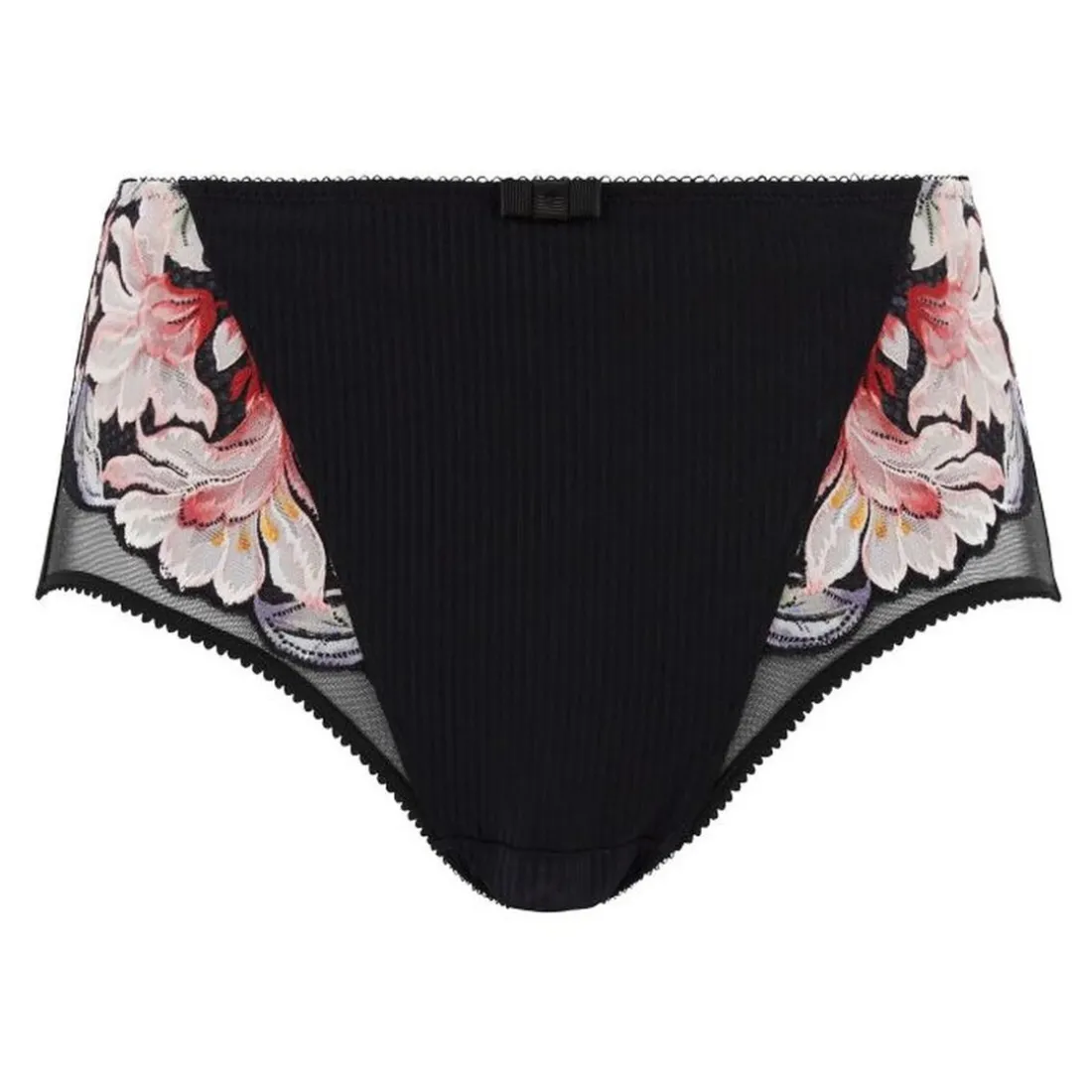 Culotte taille haute Rosa Fantaisie Aquarelle Florale Noire