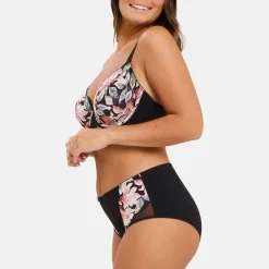 Culotte taille haute Rosa Fantaisie Aquarelle Florale Noire