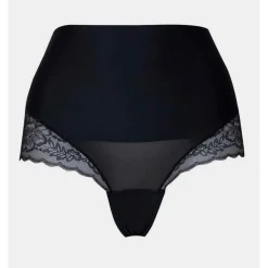 Culotte ventre-plat gainante avec dentelle Noir