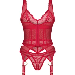 Cupide Desir corset et string Rouge