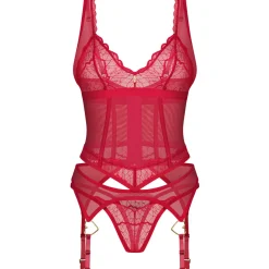 Cupide Desir corset et string Rouge
