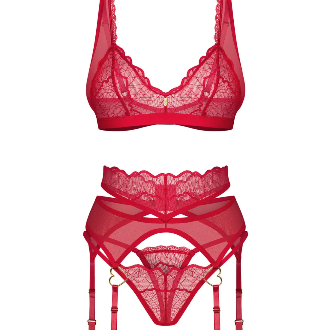 Cupide Desir ensemble 3 pièces Rouge
