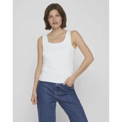 Débardeur bodycon fit col rond blanc Meg