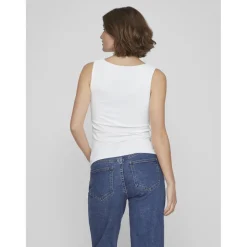 Débardeur bodycon fit col rond blanc Meg