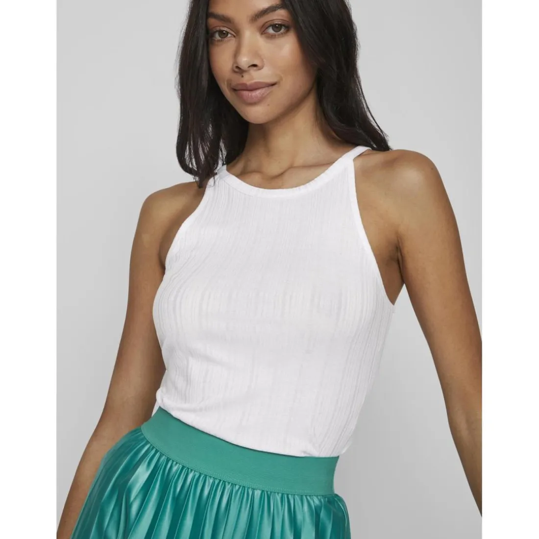 Débardeur comfort fit dos nu blanc en viscose