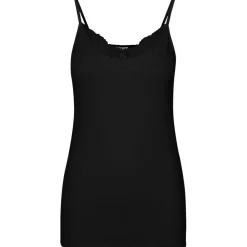 Débardeur en dentelle coton noir Blair