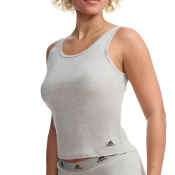 Débardeur femme Active Flex Ribbed Adidas gris en coton