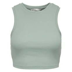 Débardeur slim fit vert clair en coton Ella