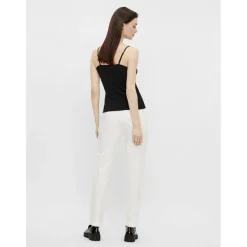 Débardeur spaghetti col en v noir Xia