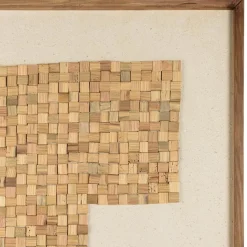 Décoration murale mosaïque en Pin recyclé SANDY beige et noir