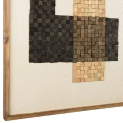 Décoration murale mosaïque en Pin recyclé SANDY beige et noir