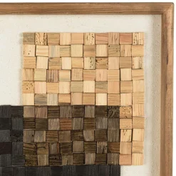 Décoration murale n°2 mosaïque en Pin recyclé SANDY beige et noire