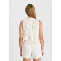 Debardeur fille SABAGI blanc en coton Elia