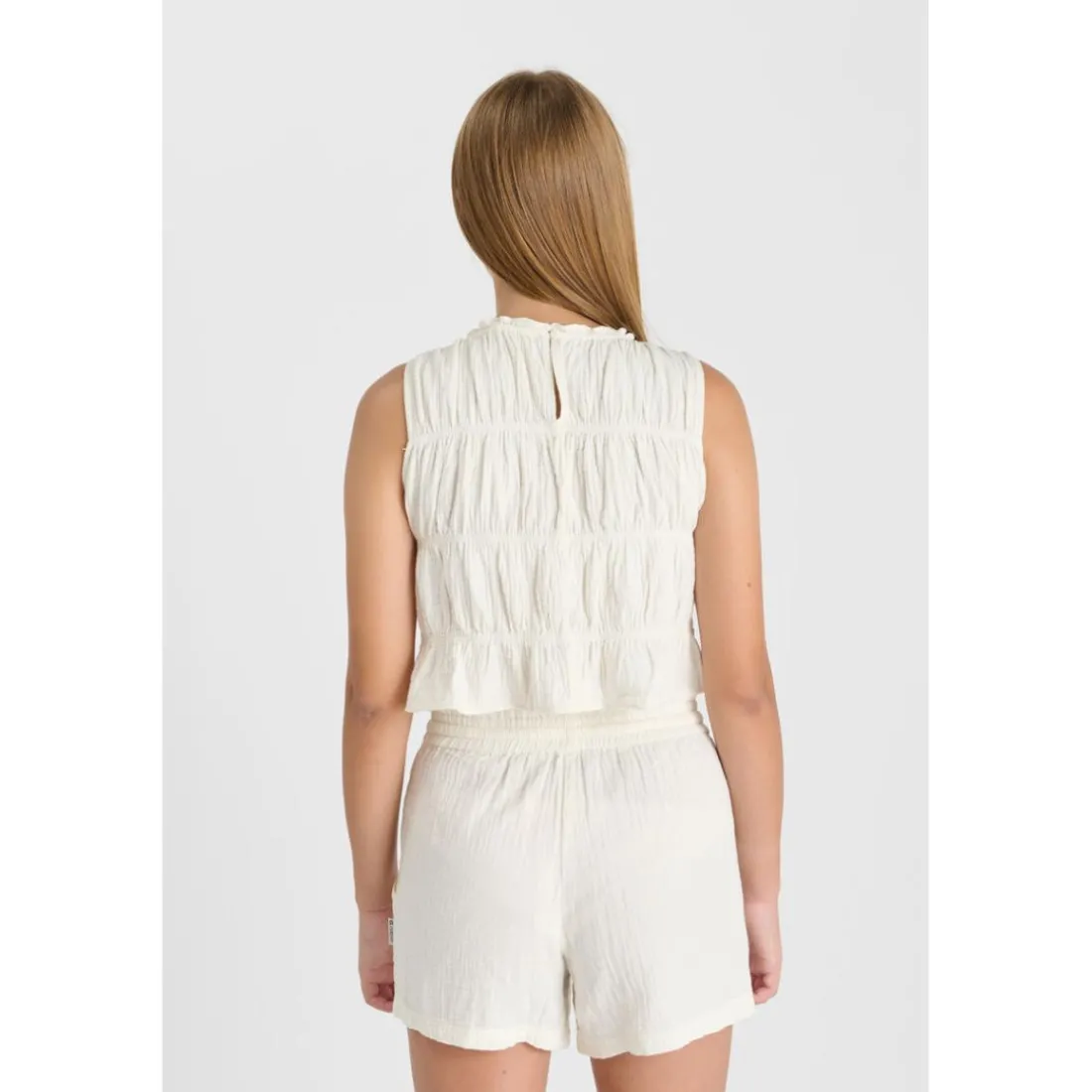 Debardeur fille SABAGI blanc en coton Elia