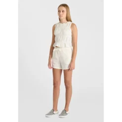 Debardeur fille SABAGI blanc en coton Elia