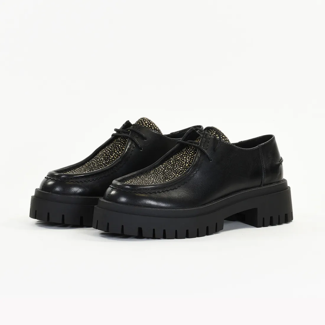 Derbys femme en Cuir CAPUCINE Noir