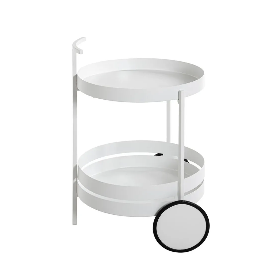 Desserte ronde double plateau blanc