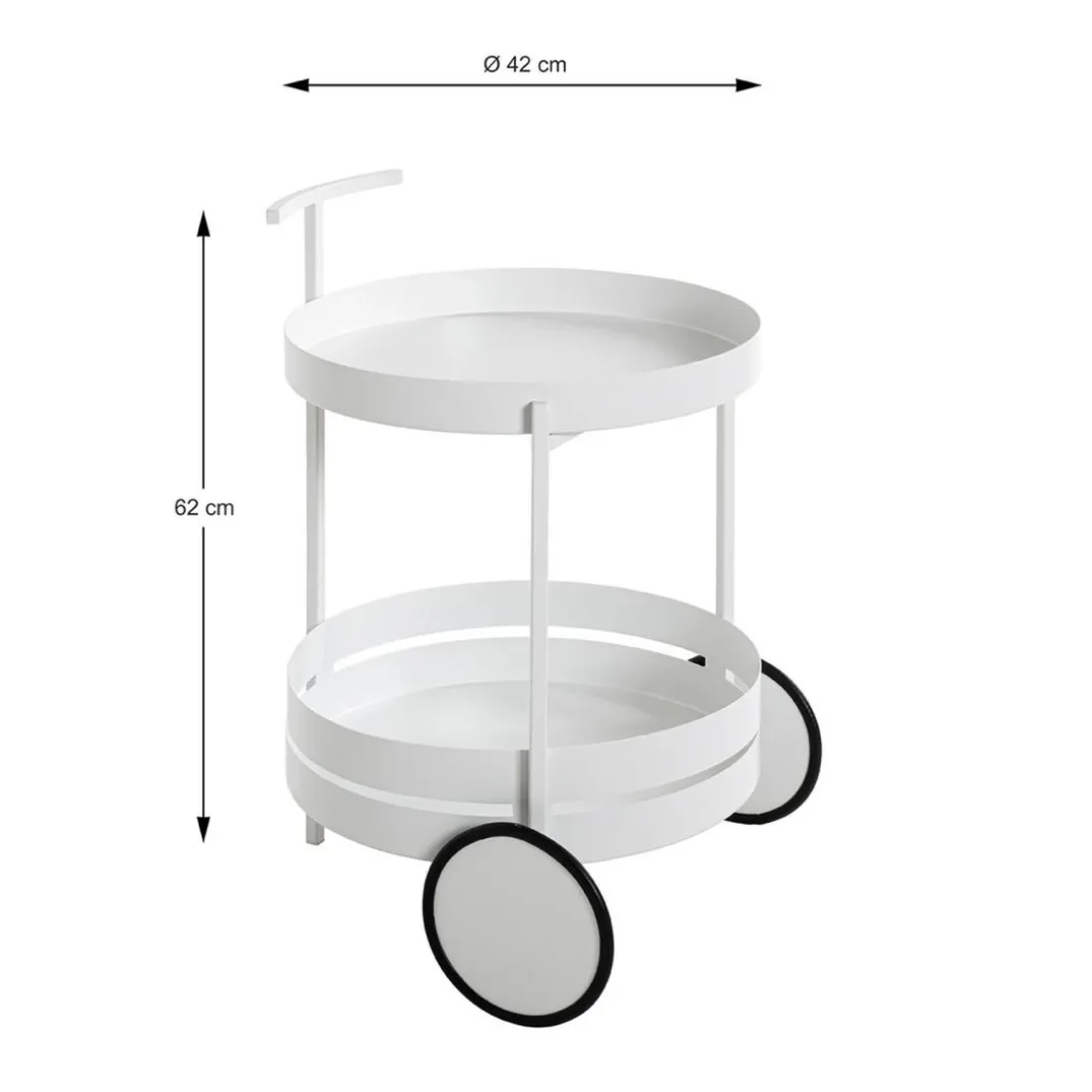Desserte ronde double plateau blanc