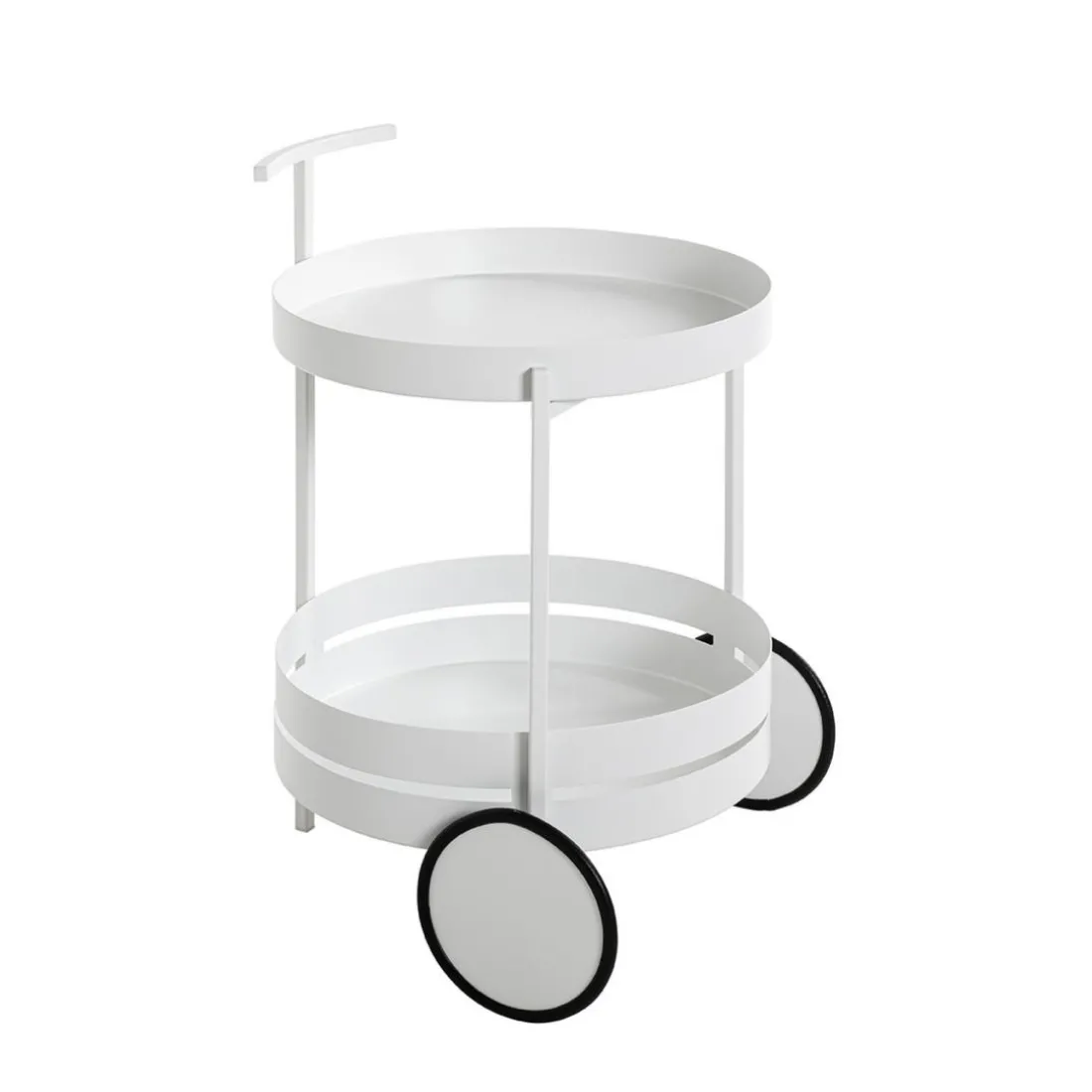 Desserte ronde double plateau blanc