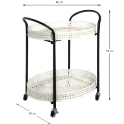 desserte structure en tube d'acier laqué noir